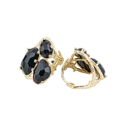 Anello Aurora in Bronzo con Occhio di Gatto - Eleganza Regolabile in Nero e Oro