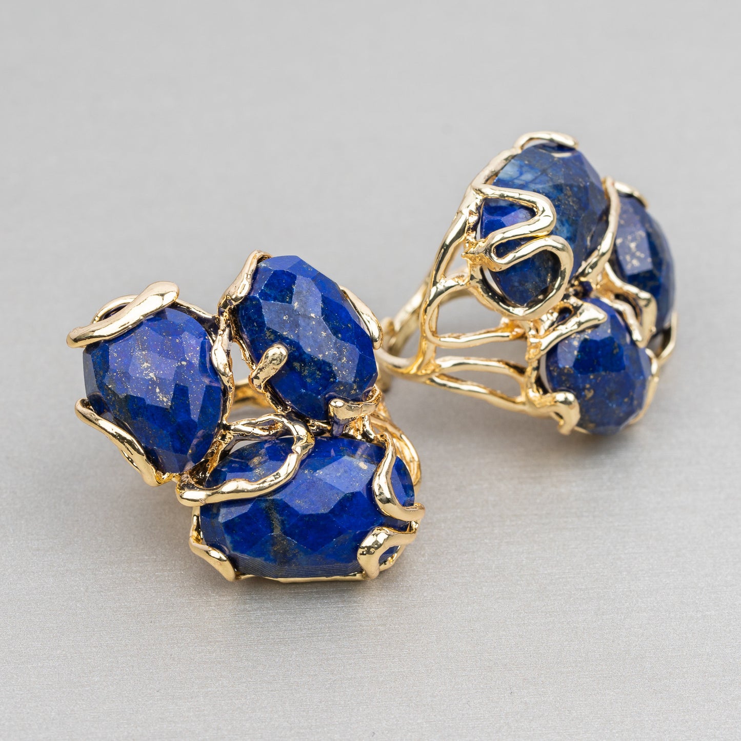 Aurora Ring in Gilded Bronze with Hard Stones - Unique Fantasy and Style