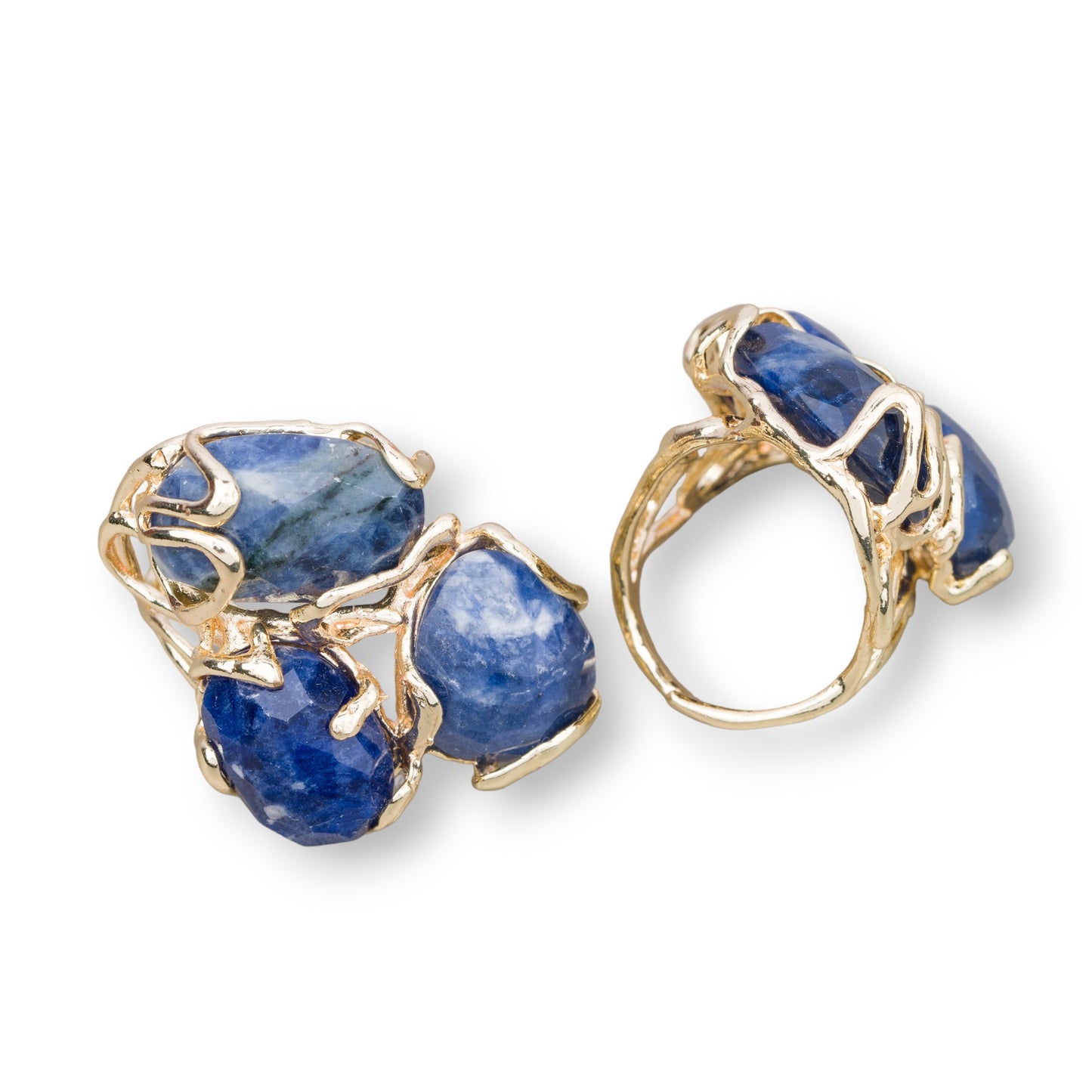 Anello Aurora in Bronzo con Pietre Dure - Eleganza Regolabile e Unica