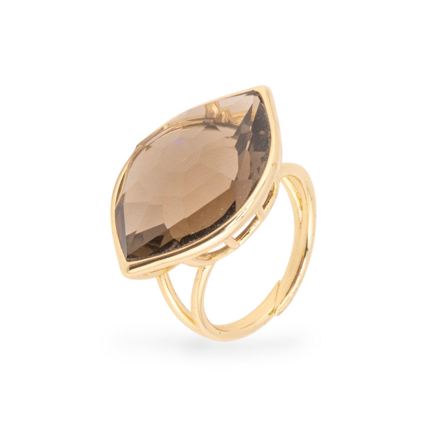 Elegante Anello di Bronzo con Cristalli CZ - Design Regolabile e Luce Affascinante