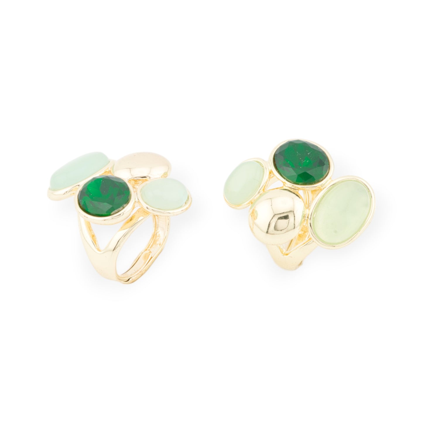 Elegant Bronze Cat's Eye CZ Crystal Ring - Adjustable and Unique