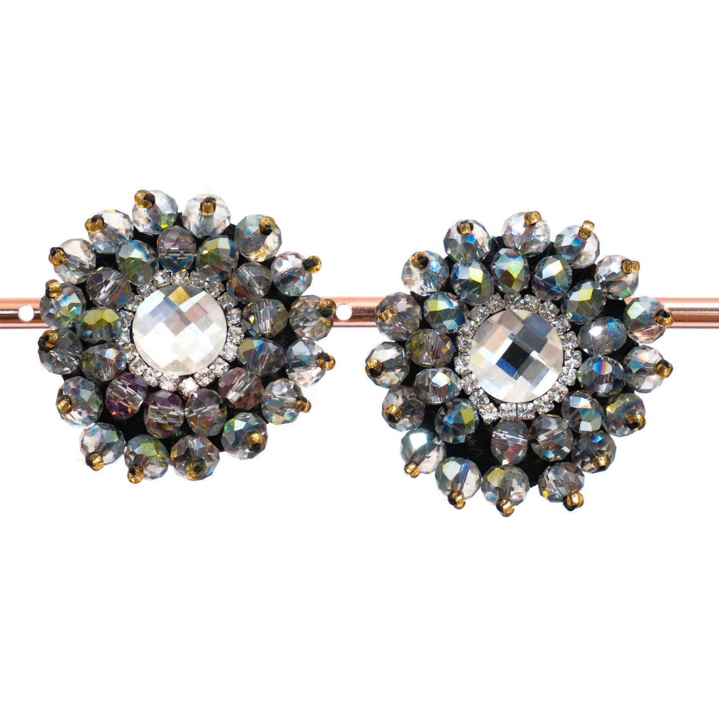 Glamorous Clip Earrings with Faceted Crystals - Unmistakable Elegance