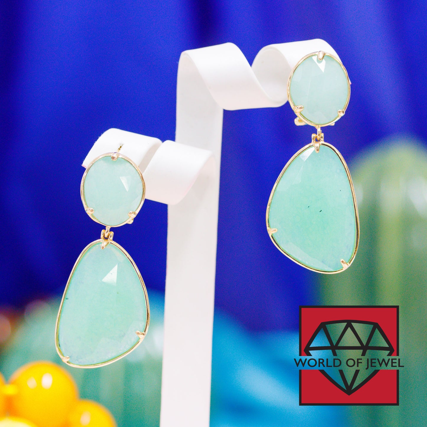 Elegant Bronze and Aqua Jade Earrings – Unique Style for Every Occasion