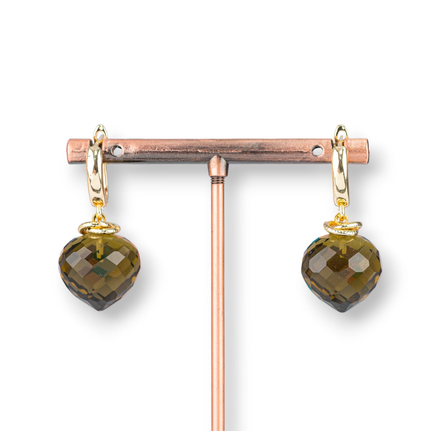 Raffinati Orecchini A Perno in Bronzo con Cristalli Goccia - Eleganza senza Tempo