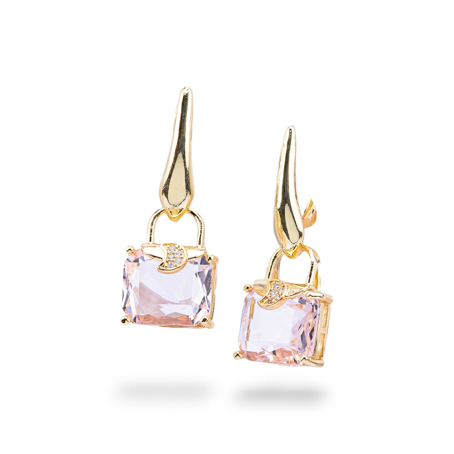 Rose Bronze Cat's Eye and Zirconia Stud Earrings: Unique Elegance