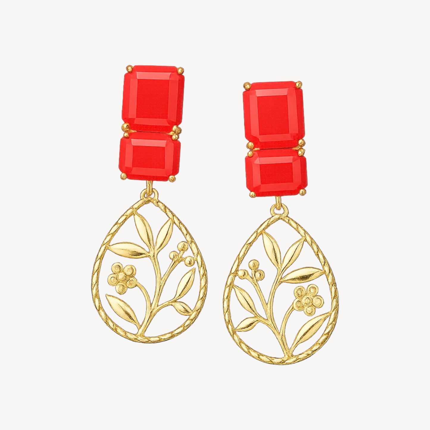 Red Bronze Cat's Eye Stud Earrings - Unique Elegance for Every Occasion