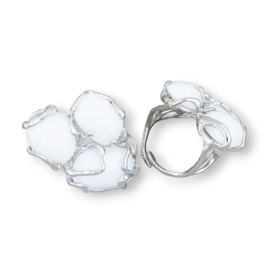 Anello Aurora in Bronzo con Occhio di Gatto – Eleganza Regolabile con Agata Bianca