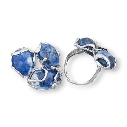 Anello Aurora in Bronzo con Pietre Dure – Eleganza Regolabile e Distinzione Unica