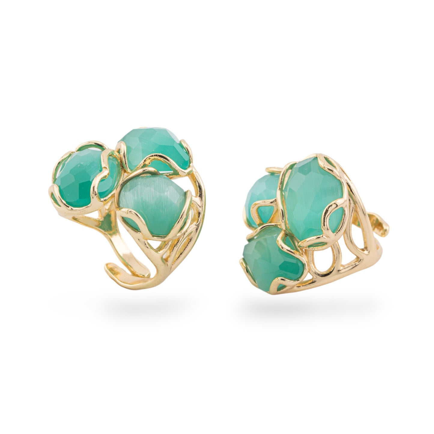 Adjustable Ring in Gilded Bronze "Aurora S" - Elegance and Unique Style