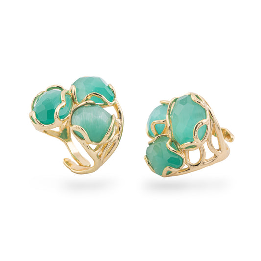 Adjustable Ring in Gilded Bronze "Aurora S" - Elegance and Unique Style