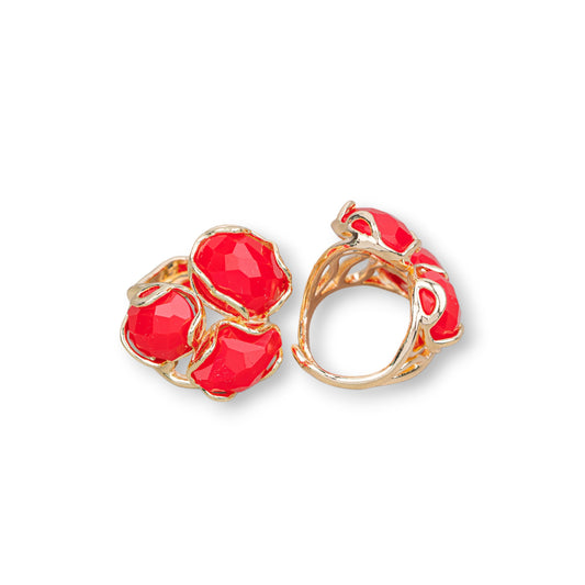 Aurora S Ring: Adjustable Elegance in Gold-Plated Bronze with Cat's Eye Gem