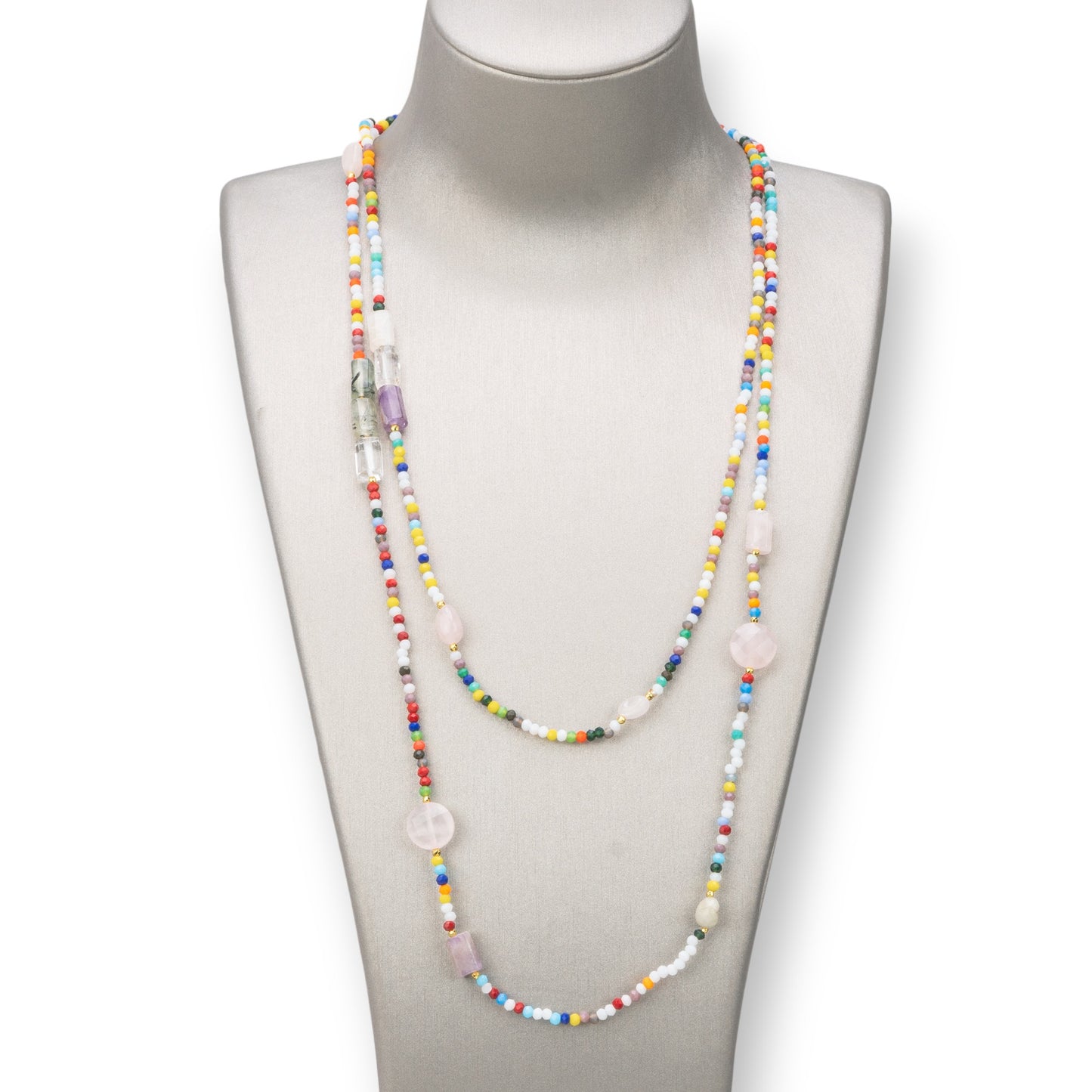 Charlestone Necklace Of Hard Stones And Crystals 160cm Multicolor