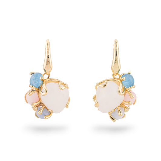 Bronze Monachella Earrings with Precious Stones: Elegance and Radiance