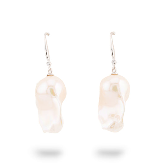 925 Silver Monachella Earrings with Majorcan Baroque Pearls - Timeless Elegance