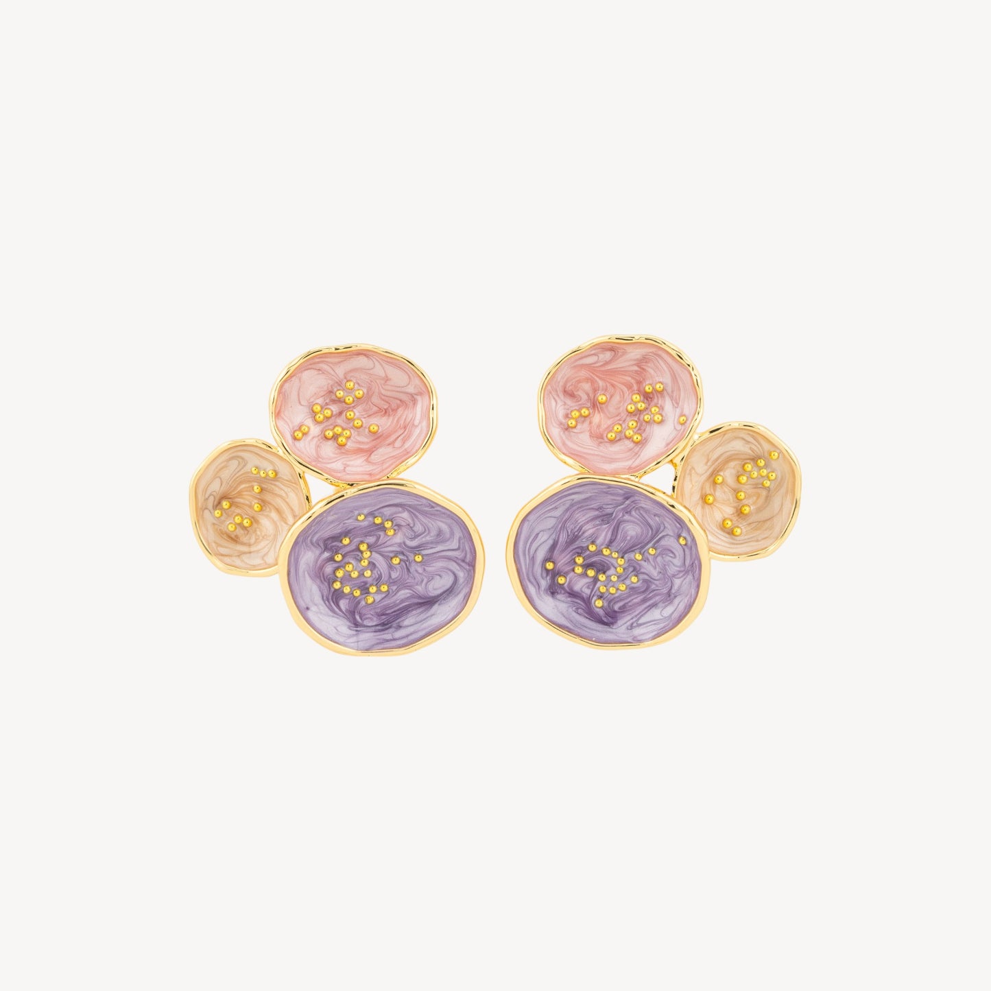 Elegant Enamel Earrings - Isabella Collection, 1 Pair