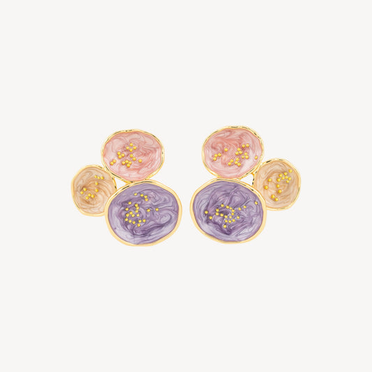 Elegant Enamel Earrings - Isabella Collection, 1 Pair