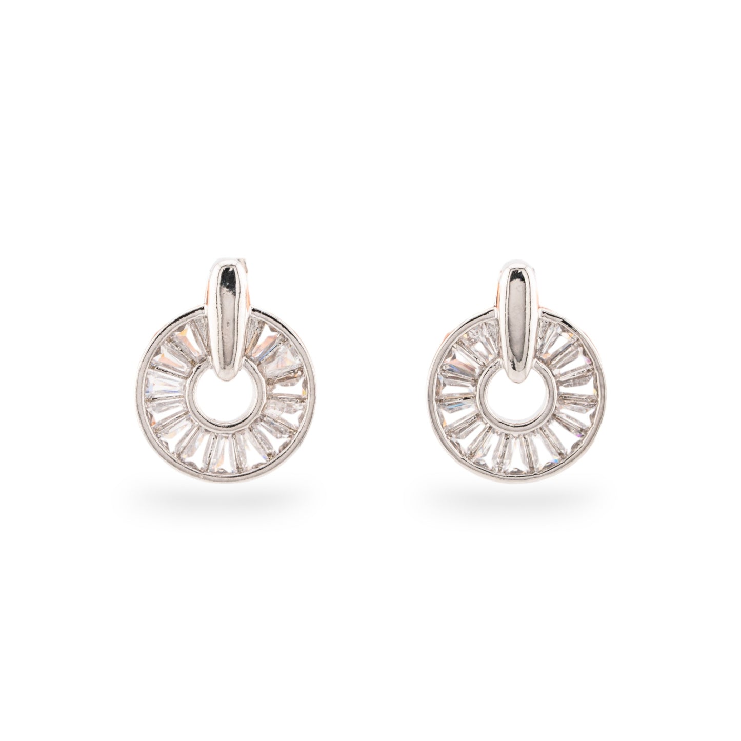 Clara Collection Bronze Earrings 1 Pair Rhodium Plated