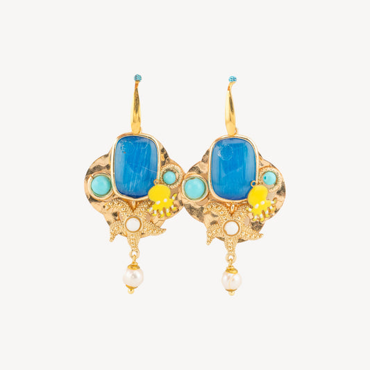 Elegant Bronze Earrings with Stones and Crystals – Model 20 Refined